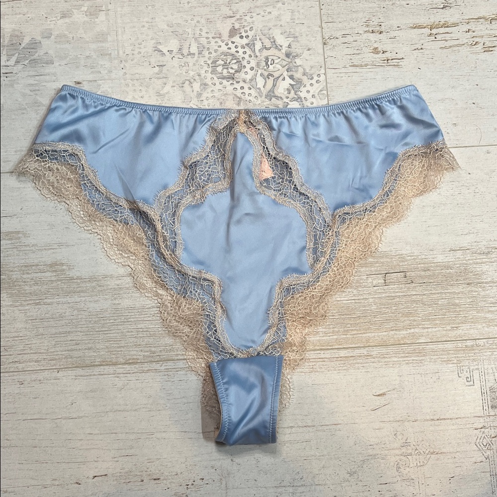 Victorias Secret Dream Angels Light Blue Lace Brazilian Panties Large